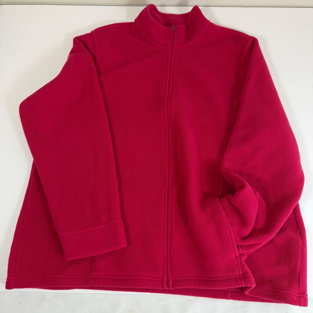 L.L.Bean 2X Polartec Fleece Jacket Pink Full Zip Outdoor Hiking Lightweight
